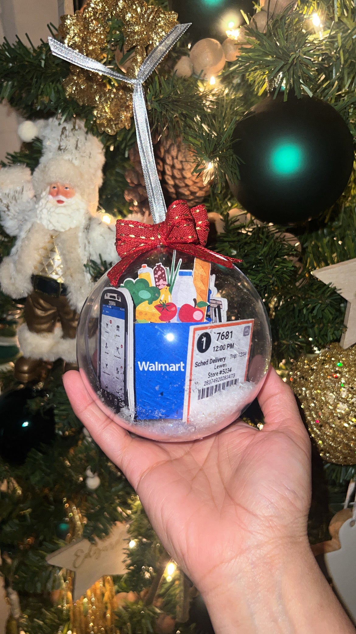Walmart OGP Christmas Ornament – Personal Shopper Ornament with Custom Name – Grocery & Delivery Ornament
